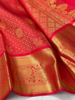Load image into Gallery viewer, Classic Scarlet Red 2gm Zari Bridal Elegance Kanchipuram Handloom Silk Saree SS25253
