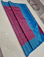 Load image into Gallery viewer, Classic Brick Rose &amp; Azure Blue Elegance Kanchipuram Handloom Silk Saree SS27717
