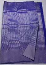 Load image into Gallery viewer, Classic Navy Blue Brocade Silver Zari Elegance Kanchipuram Handloom Silk Saree SS28525
