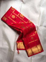 Load image into Gallery viewer, Classic Scarlet Red Bridal Elegance Kanchipuram Handloom Silk Saree SS27864

