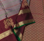Load image into Gallery viewer, Classic Cocoa &amp; Maroon 1gm Zari Kanchipuram Handloom Silk Saree SS25914
