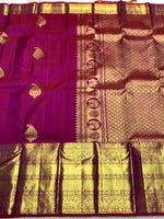 Load image into Gallery viewer, Classic Wine Red 2gm Zari Bridal Elegance Kanchipuram Handloom Silk Saree SS24774
