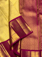 Load image into Gallery viewer, Classic Yellow &amp; Pink 2gm Zari Bridal Elegance Kanchipuram Handloom Silk Saree SS25272

