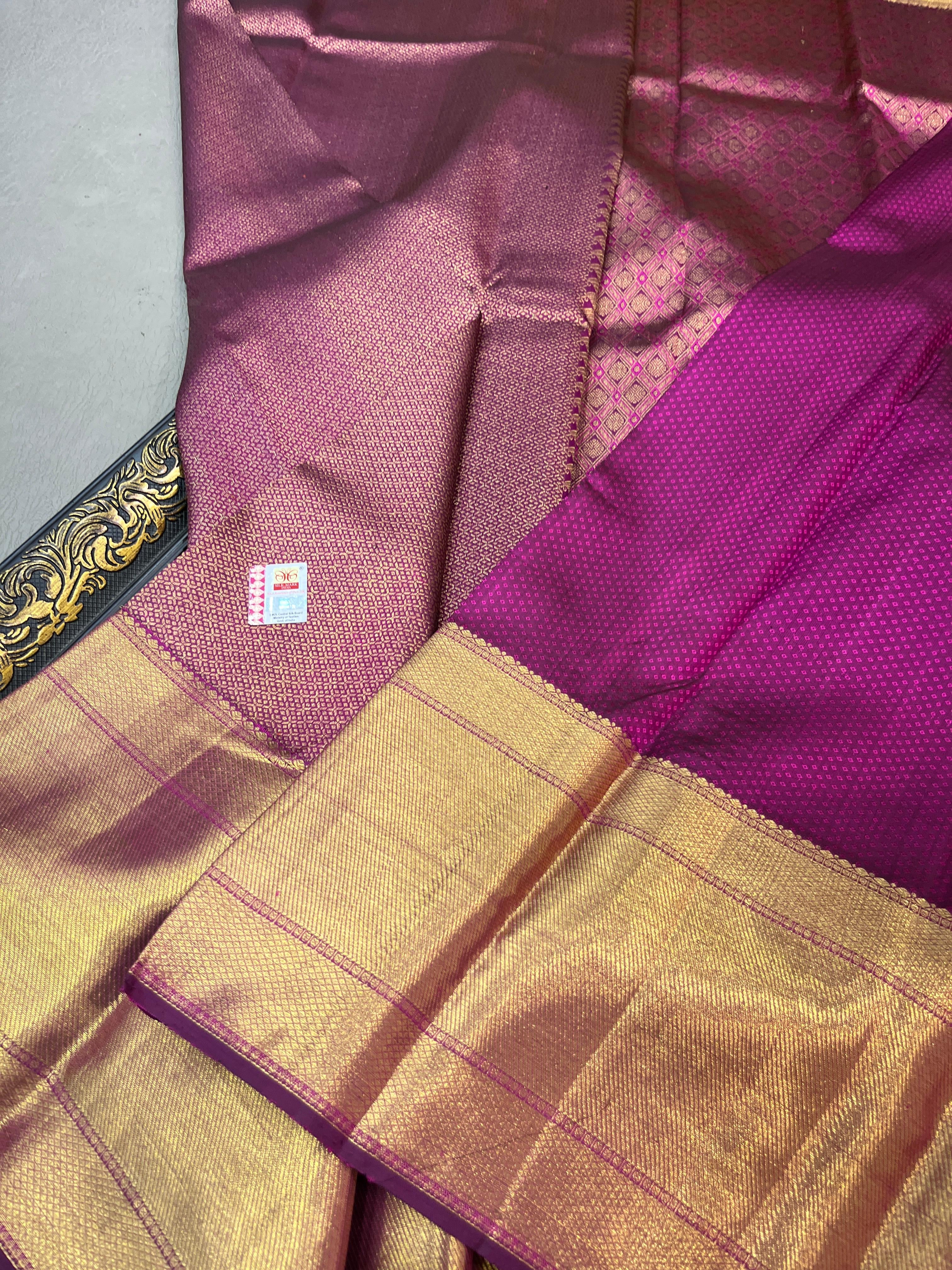 Classic Wine Red Bridal Elegance Kanchipuram Handloom Silk Saree SS23594