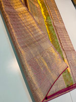 Load image into Gallery viewer, Classic Blush Pink Tint Bridal Elegance Tissue Kanchipuram Handloom Silk Saree SS27988
