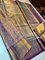 Load image into Gallery viewer, Classic Lavender Elegance Kanchipuram Tissue Handloom Silk Saree SS24507
