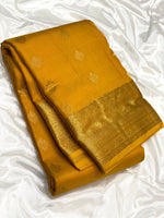 Load image into Gallery viewer, Classic Mustard 1gm Zari Elegance Kanchipuram Handloom Silk Saree SS23471
