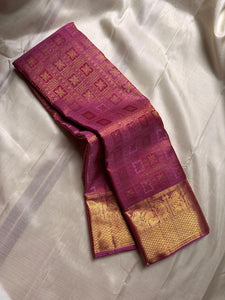 Classic Onion Pink Bridal Elegance Kanchipuram Handloom Silk Saree SS26225