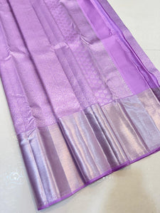 Classic Lavender 2gm Zari Bridal Elegance Kanchipuram Handloom Silk Saree SS24365