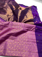 Load image into Gallery viewer, Classic Lilac Pink &amp; Purple 2gm Zari Elegance Kanchipuram Handloom Silk Saree SS25366
