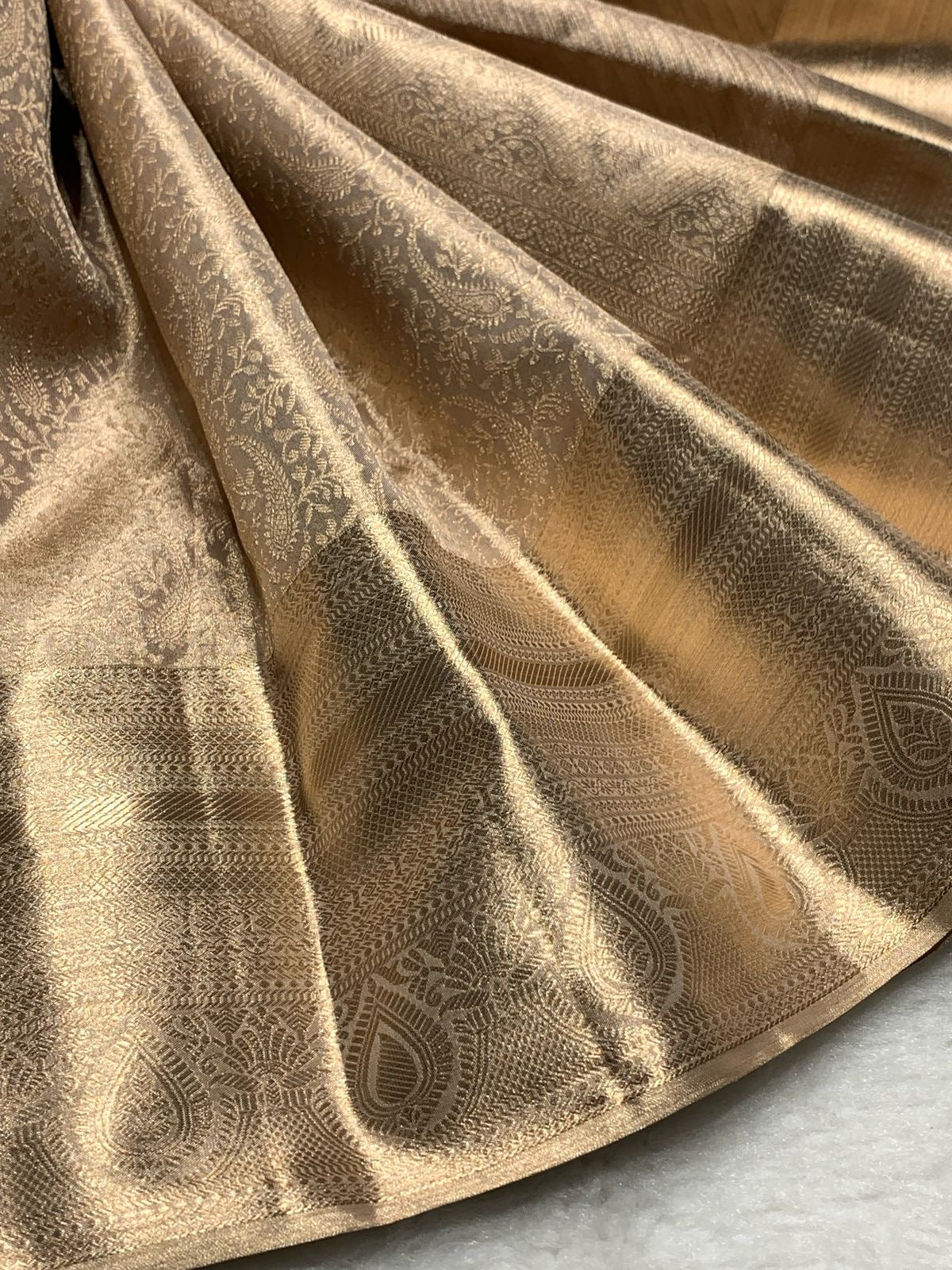 Antique Gold 2gm Zari Bridal Elegance Kanchipuram Handloom Silk Saree SS24823