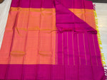 Load image into Gallery viewer, Classic Orange &amp; Deep Pink Kanchipuram Handloom Silk Saree SS26576
