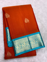Load image into Gallery viewer, Classic Burnt Orange 2gm Zari Elegance Kanchipuram Handloom Silk Saree SS28251
