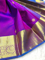 Load image into Gallery viewer, Classic Vadamalli &amp; Aegan Blue 2gm Zari Elegance Kanchipuram Handloom Silk Saree SS24614
