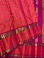 Load image into Gallery viewer, Classic Orange &amp; Fuchsia Pink 2gm Zari Kanchipuram Handloom Silk Saree SS26249
