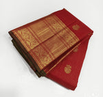 Load image into Gallery viewer, Classic Ruby Red 2gm Zari Bridal Elegance Kanchipuram Handloom Silk Saree SS25225
