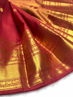 Load image into Gallery viewer, Classic Maroon Red 2gm Zari Bridal Elegance Kanchipuram Handloom Silk Saree SS28253

