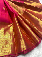 Load image into Gallery viewer, Classic Magenta Pink 2gm Zari Bridal Elegance Kanchipuram Handloom Silk Saree SS25368
