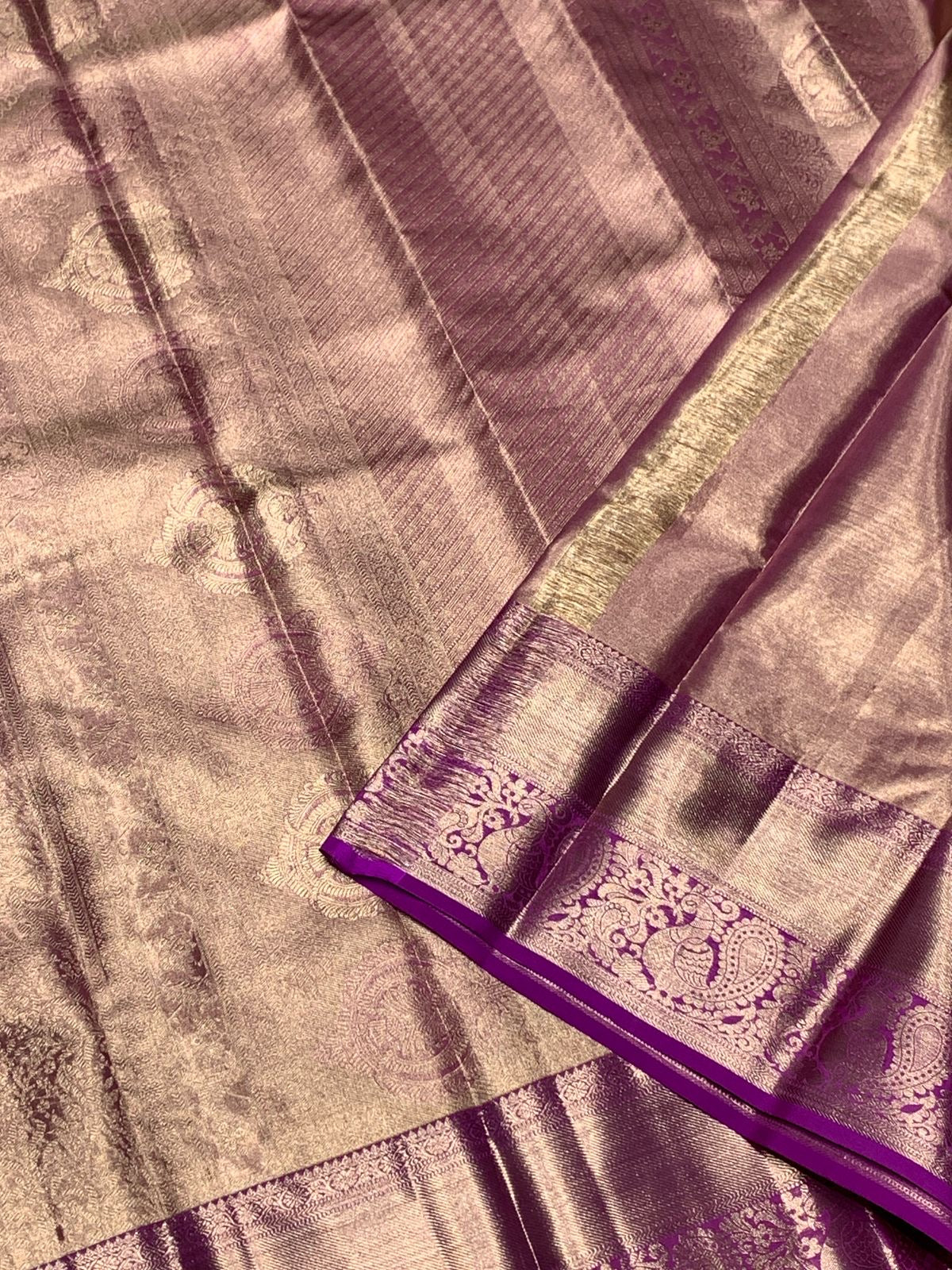 Classic Rhubarb Purple 2gm Zari Bridal Elegance Kanchipuram Handloom Silk Saree SS24821