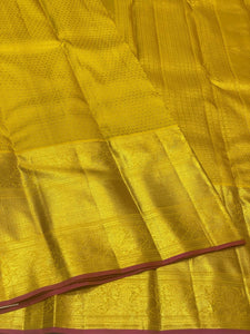 Classic Gold & Vadamalli Brocade 2gm Zari Bridal Elegance Kanchipuram Handloom Silk Saree SS24381