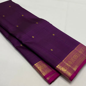 Berry Wine Plum Elegance Kanchipuram Handloom Silk Saree SS20628