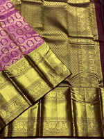 Load image into Gallery viewer, Classic Creamy Pink &amp; Mahogany Red 2gm Zari Kanchipuram Handloom Silk Saree SS26004
