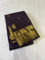 Load image into Gallery viewer, Classic Chocolate Brown Elegance Kanchipuram Handloom Silk Saree SS27164
