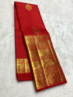 Load image into Gallery viewer, Classic Chilli Red 2gm Zari Bridal Elegance Kanchipuram Handloom Silk Saree SS24773
