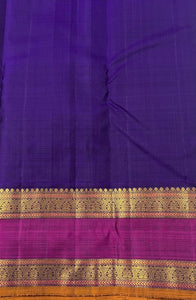 Classic Cream & Violet Purple 2gm Zari Elegance Kanchipuram Handloom Silk Saree SS25293