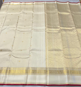 Classic White 2gm Zari Kanchipuram Handloom Silk Saree SS26014