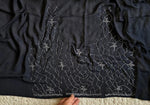 Load image into Gallery viewer, Classic Charcoal Black Elegance Chinnon Crepe Chiffon Silk Saree SS25399
