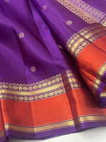 Load image into Gallery viewer, Classic Vadamalli &amp; Burnt Orange 2gm Zari Elegance Kanchipuram Handloom Silk Saree SS27131
