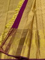 Load image into Gallery viewer, Shimmer Gold &amp; Berry Wine 2gm Zari Elegance Bridal Kanchipuram Handloom Silk Saree SS24376
