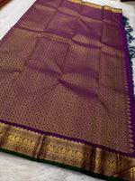 Load image into Gallery viewer, Classic Prussian Blue &amp; Fuchsia Pink Elegance Kanchipuram Handloom Silk Saree SS25400
