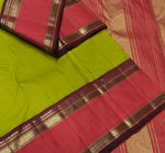 Load image into Gallery viewer, Classic Olive Green &amp; Shadow Rose 2gm Zari Korvai Kanchipuram Handloom Silk Saree SS26644
