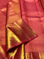 Load image into Gallery viewer, Classic Creamy Pink Dual Toned 2gm Zari Bridal Elegance Kanchipuram Handloom Silk Saree SS25278
