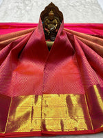 Load image into Gallery viewer, Classic Hot Pink 2gm Zari Bridal Elegance Kanchipuram Handloom Silk Saree SS25371
