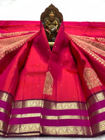 Load image into Gallery viewer, Classic Red Pink &amp; Berry Wine 2gm Zari Brocade Bridal Elegance Kanchipuram Handloom Silk Saree SS27040
