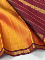 Load image into Gallery viewer, Mustard Orange &amp; Maroon 2gm Zari Bridal Elegance Kanchipuram Handloom Silk Saree SS23761
