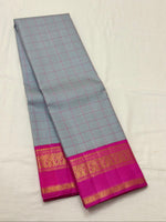 Load image into Gallery viewer, Classic Grey &amp; Deep Pink 2gm Zari Elegance Kanchipuram Handloom Silk Saree SS23550
