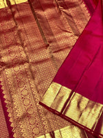 Load image into Gallery viewer, Classic Pinkish Red 2gm Zari Bridal Elegance Kanchipuram Handloom Silk Saree SS25431
