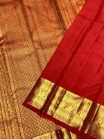 Load image into Gallery viewer, Classic Dark Orange Red 2gm Zari Bridal Elegance Kanchipuram Handloom Silk Saree SS26494
