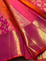 Load image into Gallery viewer, Classic Pinkish Orange 2gm Zari Bridal Elegance Kanchipuram Handloom Silk Saree SS25983

