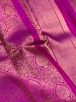 Load image into Gallery viewer, Classic Deep Magenta Pink 2gm Zari Bridal Elegance Kanchipuram Handloom Silk Saree SS28198
