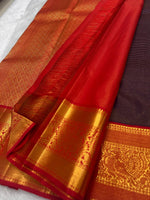 Load image into Gallery viewer, Classic Plum &amp; Scarlet Red Bridal Elegance Kanchipuram Handloom Silk Saree SS26959
