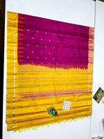 Load image into Gallery viewer, Classic Magenta &amp; Sunny Yellow 2gm Zari Elegance Kanchipuram Handloom Silk Saree SS23706
