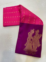 Load image into Gallery viewer, Dark Pink &amp; Purple Elegance Kanchipuram Handloom Silk Saree SS25341
