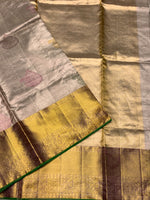 Load image into Gallery viewer, Classic Shimmer Champagne Beige 2gm Zari Bridal Elegance Kanchipuram Handloom Silk Saree SS28686
