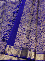 Load image into Gallery viewer, Classic Royal Blue 3gm Zari Elegance Kanchipuram Handloom Silk Saree SS23601
