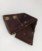 Load image into Gallery viewer, Classic Dark Chocolate 2gm Zari Vintage Elegance Kanchipuram Handloom Silk Saree SS25261
